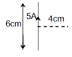A conducting wire carries 5A current. Its lenghts 6cm. Then the magnitic field intensity at a distance of 4cm from the wire on the perpendicular bisector of the wire is
