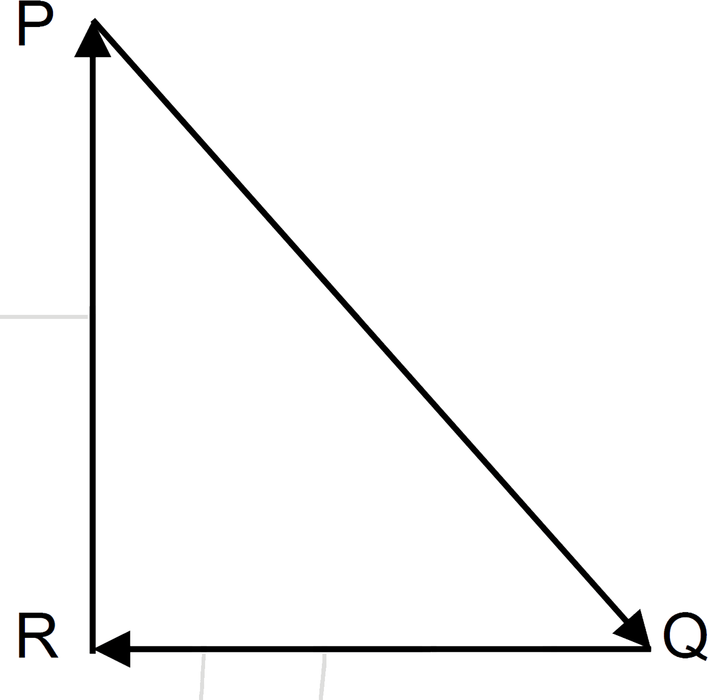 A particle moving with velocity vecV is acted by the three forces shown by the vector triangle PQR. The velocity of the particle will :