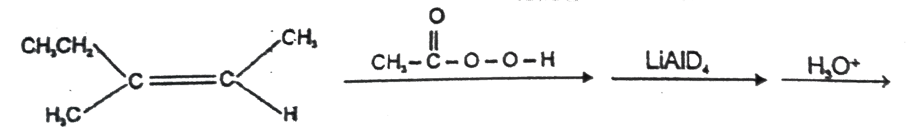 The most appropriate major product of the following sequence of reactions would be.      overset(CH3-oversetoverset(O)(||)C-O-O-H)tooverset(LiAID4)tooverset(H3O^+)to