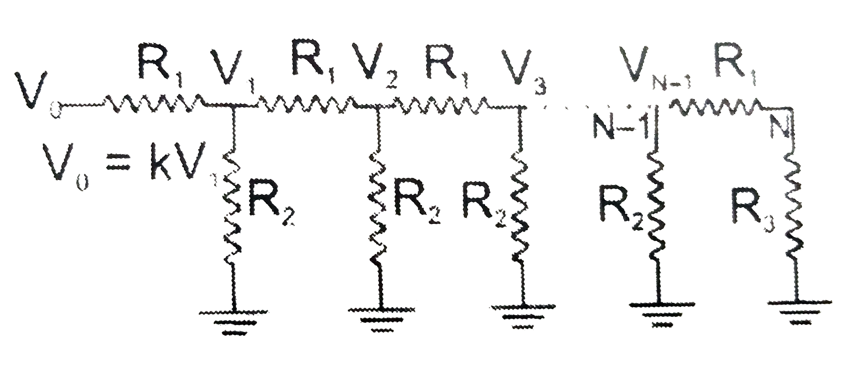 A network of resistance is constructed with R(1)