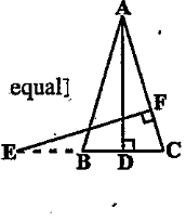 In FIg. 6.40, E is a point on side CB produced of an isosceles triangle ABC with AB=AC. If AD|BC and EF|AC, prove that triangleABD~triangleECF.