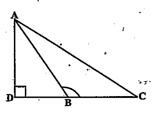 In Fig.6.58, ABC is a triangle in which angleABC>90^@ and AD|CBproduced.Prove that AC^2=AB^2+BC^2+2BC.BD.