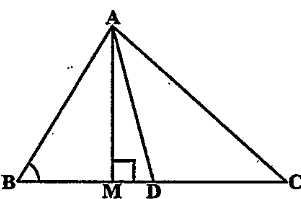 In Fig.6.60, AD is a median of a triangle ABC and AM|BC.Prove that :(i)AC^2=AD^2+BC.DM+((BC)/2)^2