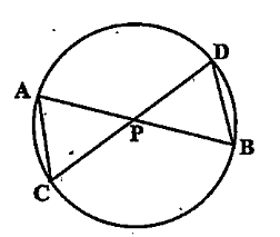 In Fig.6.61, two chords AB and CD intersect each other at the point P.Prove that :(i)triangleAPC~triangleDPB