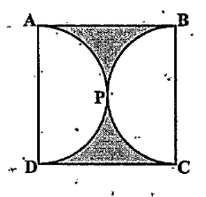 Find the area of the shaded region in Fig.12.21,If ABCD is a square of side 14 cm and APD and BPC are semicircles.