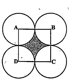 In Fig.12.25,ABCD is a square of side 14 cm.with centres A,B,C and D,four circles are drawn such that each circle touch externally two of the remaining three circles.Find the area of the shaded region.
