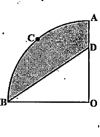 If Fig.12.30,OACB is a quadrant of a circle with centre O and radius 3.5 cm.If OD=2 cm.find the area of the (i) quadrant OACB,