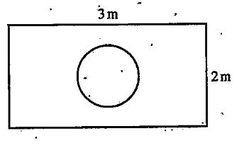 Suppose you drop a die at random on the rectangular region shown in Fig.15.6.What is the probability that it will Iand,inside the circle with diameter 1 m?