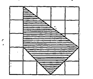 In the figure,side of each square is 1 cm,The area ,in square cm of the shaded part is