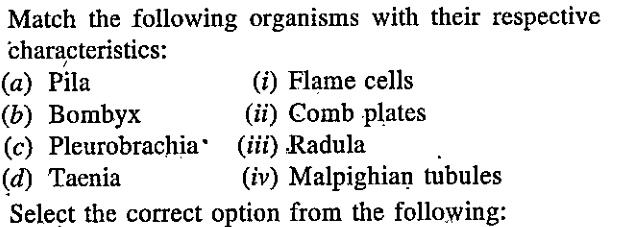 Match the following organisms with their respective characteristics