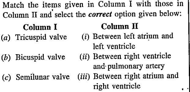 Match the following columns