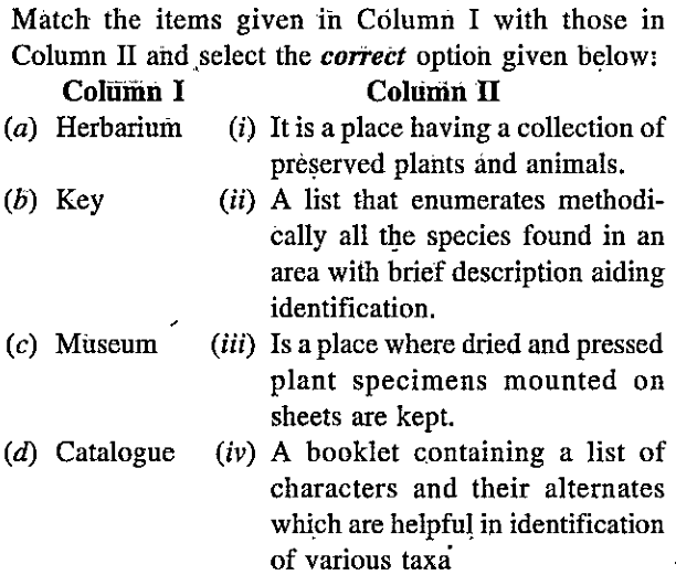 Match the following columns