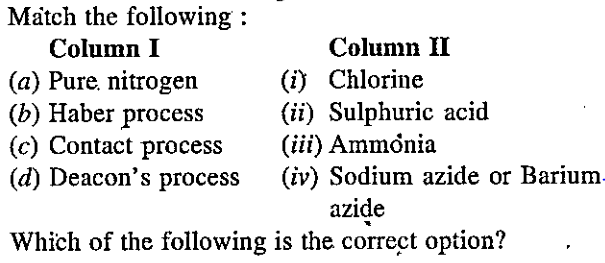 Match the following columns