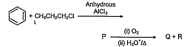 Identify the major products P,Q and R in the following sequence of reactions: