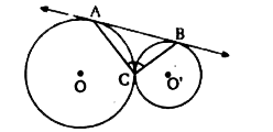 चित्र में O एवं O केन्देर के दो वृत के दूसरे को बाहताह बिंदु C पर स्पर्श करते है इन व्रतों की एक उभयनिष्ठ स्पर्श - रेखा AB खींची गई है । सिद्ध कीजिए की / ACB = 90^@।