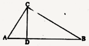 निम्न चित्र में, angle ACB=90^(@)  तथा CD | AB  है। सिद्ध कीजिए कि (BC^(2))/(AC^(2))=(BD)/(AD).