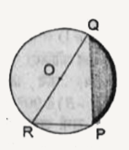 चित्र में PQ=24 सेमी, PR = 7  सेमी और O वृत्त का केंद्र है छायांकित भाग का क्षेत्रफल ज्ञात कीजिए।