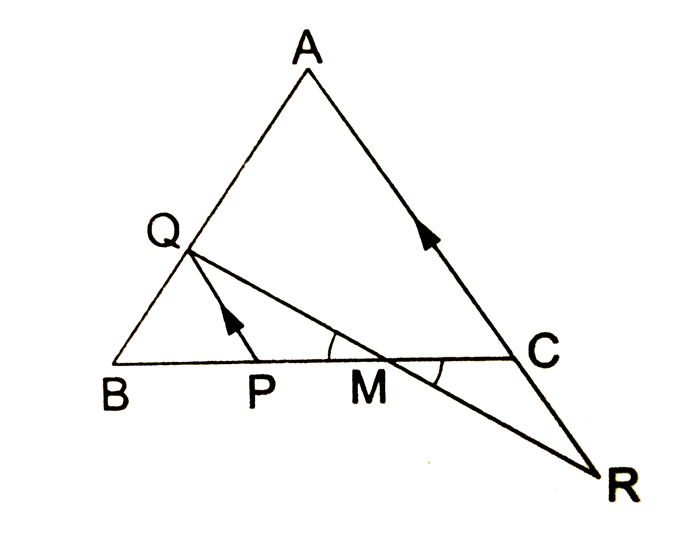In the givne figure, ABC is an equilateral triangle, PQ