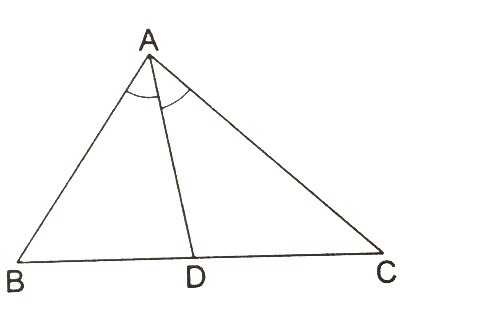 In DeltaABC, if AD is the bisector of angleA, show that ABgtBD and ACgtDC.