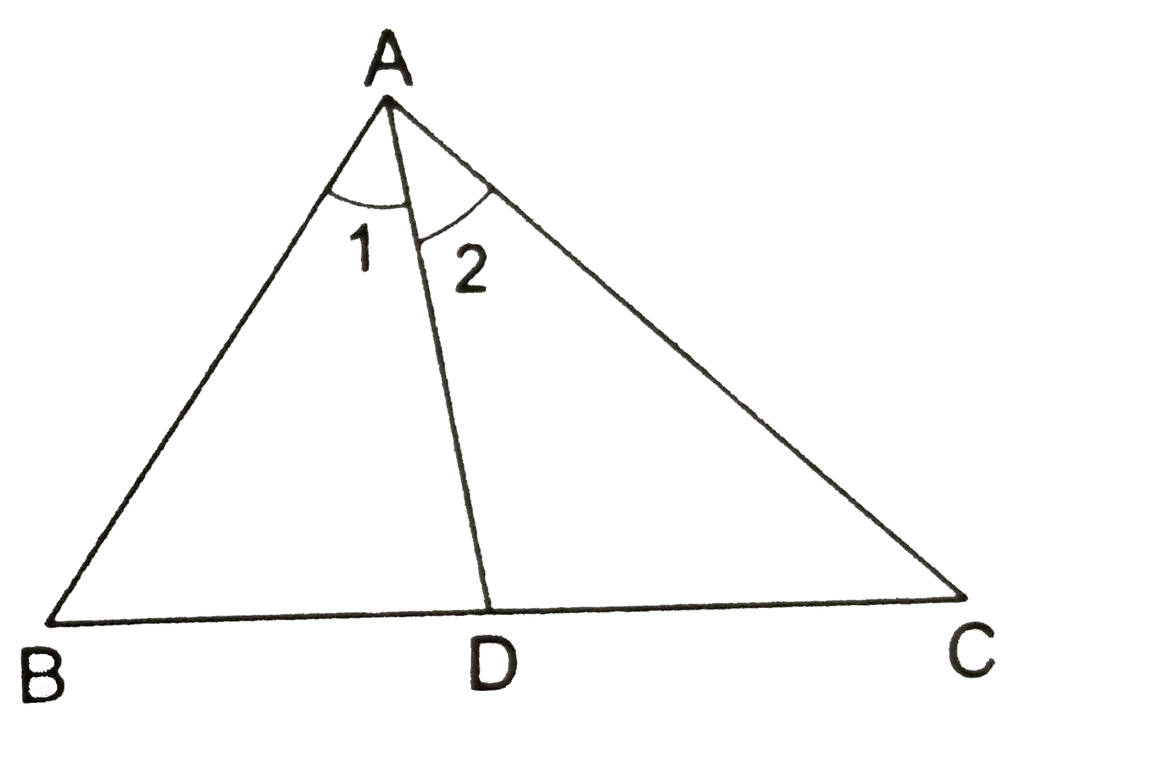 In the given figure, ACgtAB and AD is the bisector of angleA. show that angleADC gt angleADB.