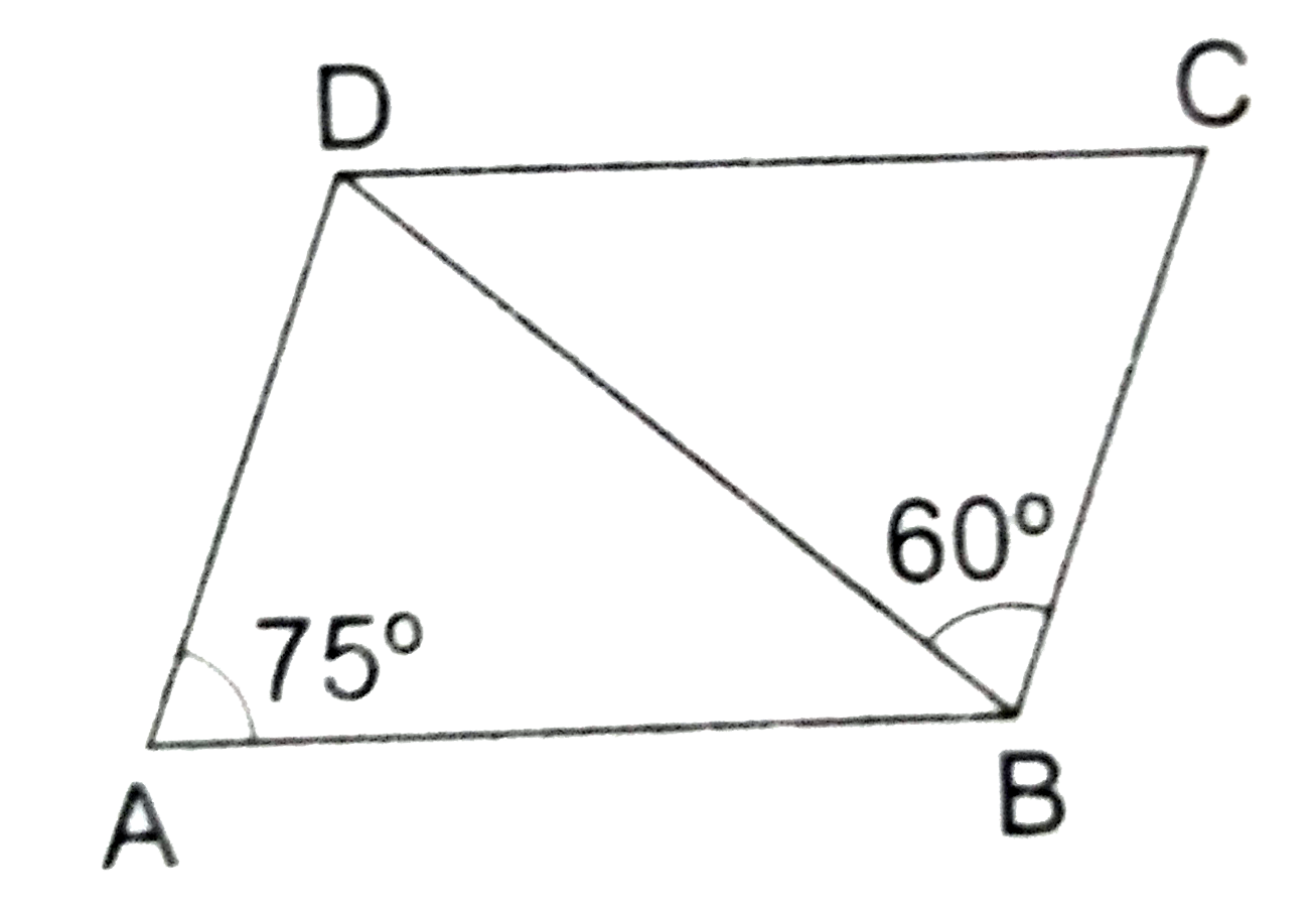 In the adjoining figure, ABCD is a parallelogram in which angle BAD =75^(@) and angle CBD=60^(@). Then,  angle BDC=?