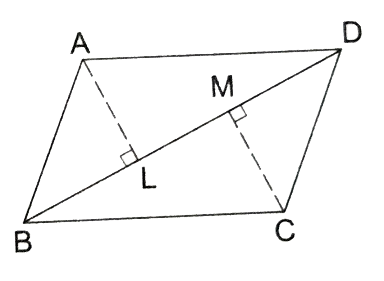 ABCD is a parallelogram and AL and CM are perpendicualrs from vertices A and C on diagonal BD, as shown in the adjoining figure. Show that (i) triangle ALB ~= triangle CMD and (ii) AL = CM.