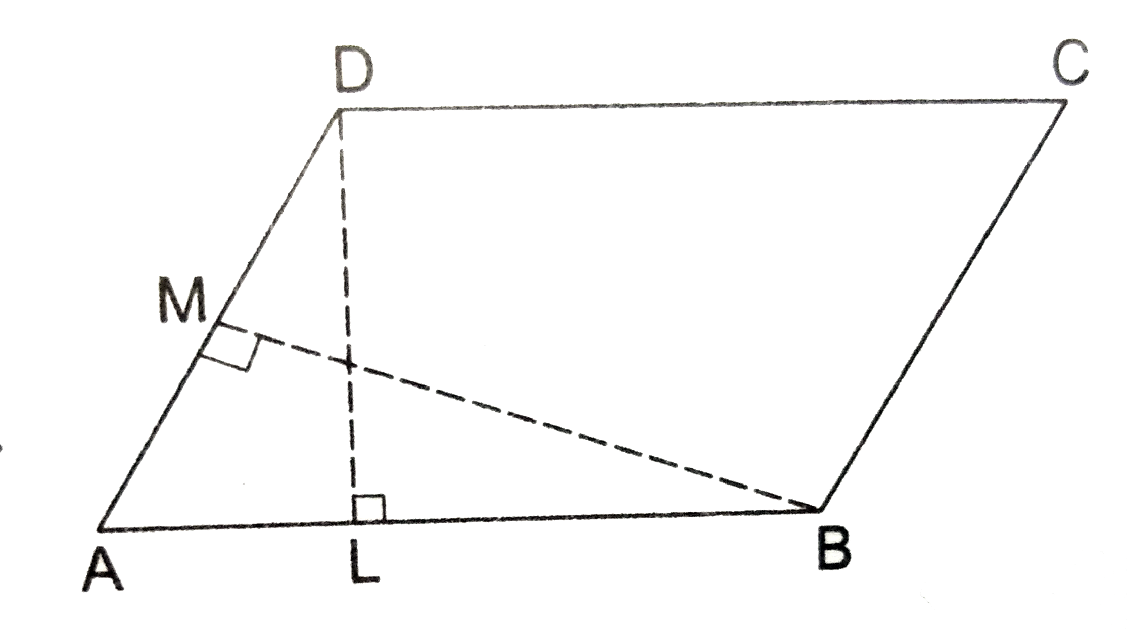 In a parallelogram ABCD, it is being given that AB = 10 cm and the altitudes corresponding to the sides AB and AD are DL = 6 cm  and BM = 8 cm, respectively. Find AD.