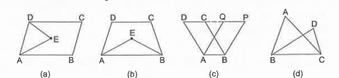 Out of the following given figures, which are on the same base but not between the same parallels?