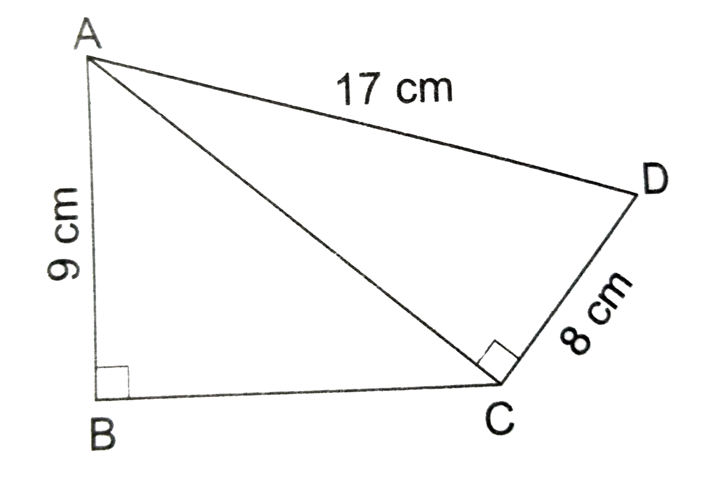 The area of quadrilateral ABCD in the given figure is