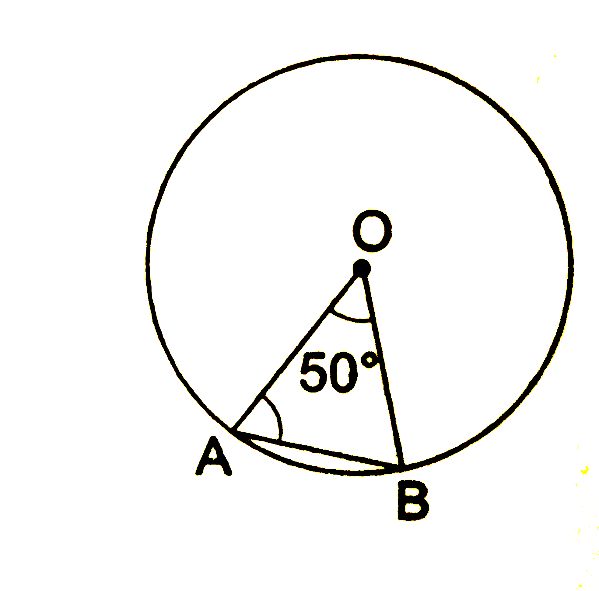 In the given figure, O is the centre of a circle . The, / OAB = ?