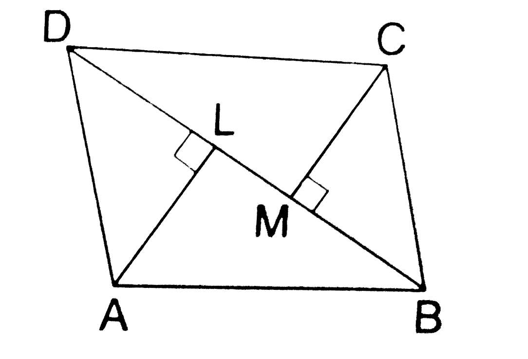 In the given figure, ABCD is a quadrilateral in which diagonal BD = 64 cm, AL bot BD and CM bot BD such that AL = 16.8 cm and CM = 13.2 cm. Calculate the area of the quadrilateral ABCD.