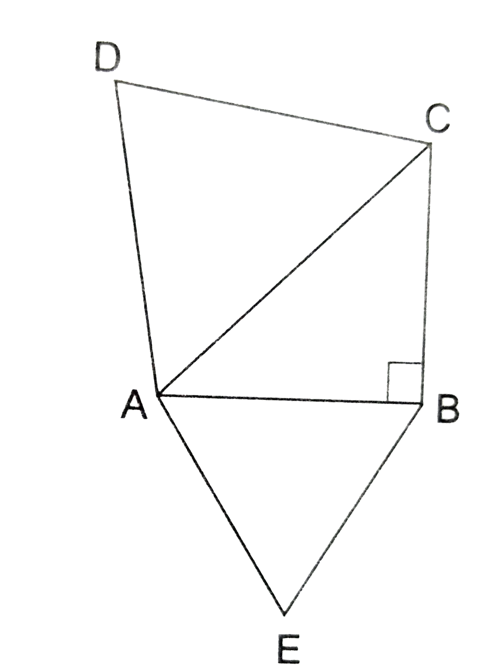 ABC is an isosceles triangle, right-angled at B. Similar trianles ACD and ABE are constructed on sides AC and AB. Find ratio  between the areas of Delta ABC and Delta ACD.