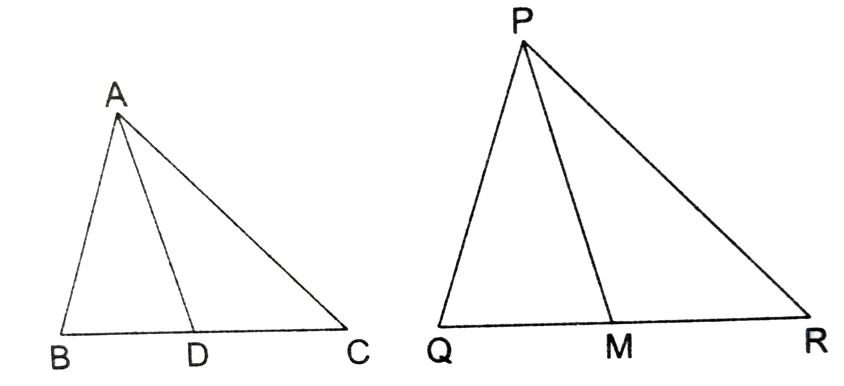 Sides AB and AC and median AD of a triangle ABC are respectively proportional to sides PQ and PR and median PM of another triangle PQR. Prove that Delta ABC~ Detla PQR