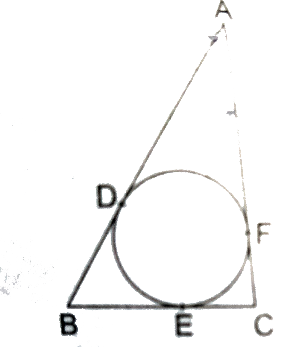 In the given figure, a circle inscribed in a triangle ABC, touches the sides AB, BC and CA at points D, E and F respectively. If AB=14cm, BC=8cm and CA=12cm, find the lengths of AD, BE and CF.   .