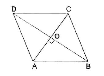 In the adjacent figure , ABCD is a rhombus whose diagonals AC and BD intersect at a point O. If side AB=10 cm  and diagonal BD=16 cm , find the length of diagonal AC.