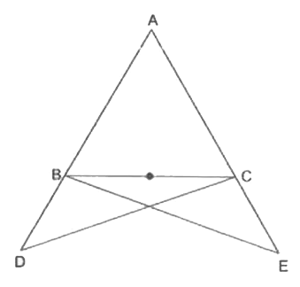 In the given figure, /\ ABC is an isosceles triangle in which AB - AC. If AB and AC are produced to D and E respectively such that BD = CE, prove that BE = CD. Hint. Show that /\ ACD = /\ ABE.