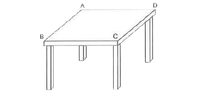 In the figure of a table given below, name the pairs of parallel edges of the top.