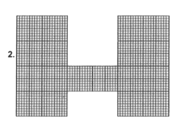 The followingfigures are drawn on a sheet of squared paper. Count the number of squares enclosed by each figure annd find its area, taking the area of each square as 1cm^(2).