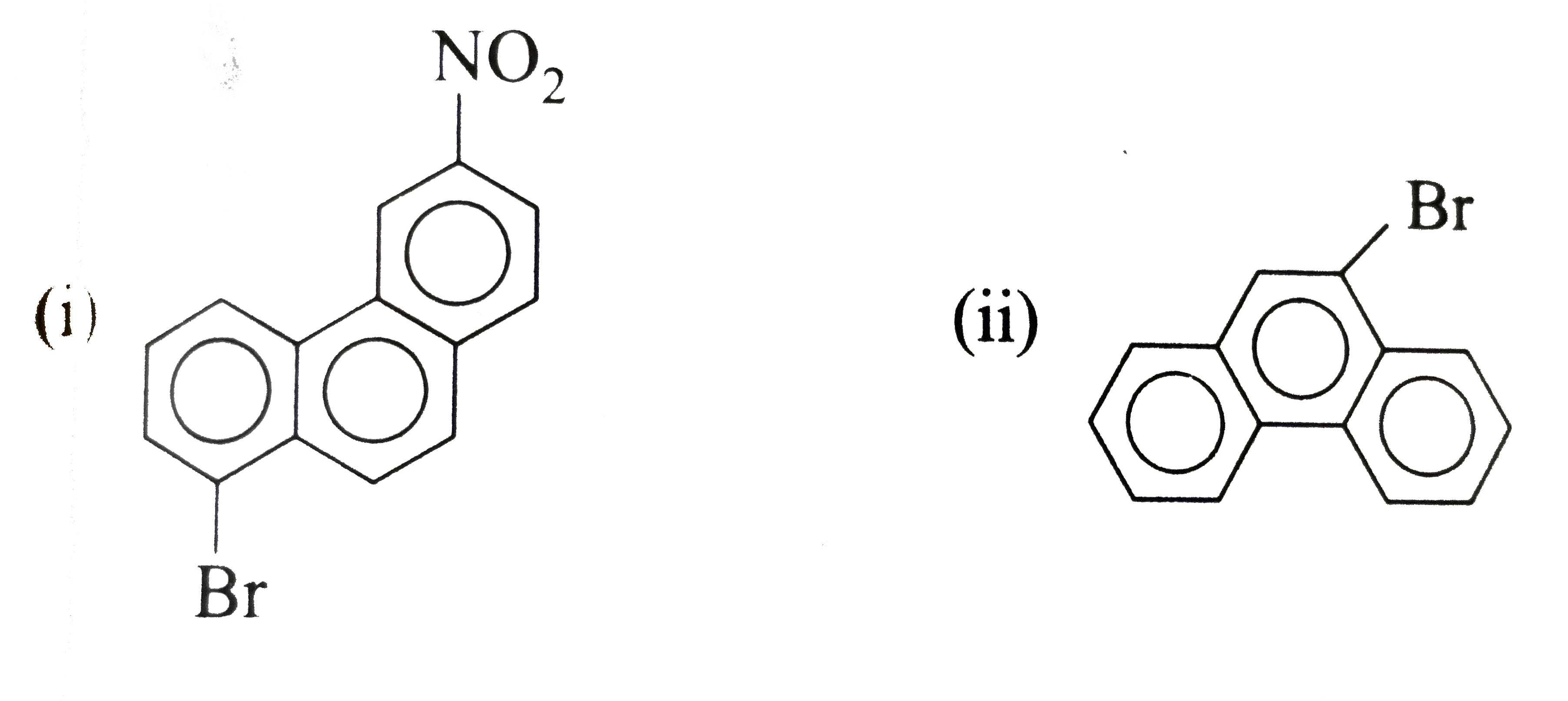 Give the IUPAC names for the following:        Strategy: The formula of phenanthrene may be written in three different ways:        The pattern of numbering can be reversed so as to give lower numbers to the C atoms carrying the substituents.