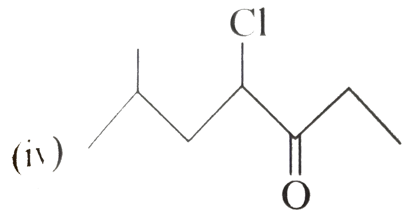 Give the IUPAC names of the following compounds:   (i) o-Bromobenzaldehyde   (ii) Diethyl ketone   (iii) 4-Hydroxy-3-methoxybenzaldehyde   (iv)    (v) Propargyladehyde   (vi)    (vii) ClCH(2)CH(2)CH(2)CH(2)-overset(O)overset(||)(CH)   (viii) Phenylacetadehyde   (ix)     (x) Allymethyl ketone   (xii) Salicyladehyde (o-hydroxybenzaldehyde)   (xiii) p-nitrobenzaldehyde   (xiv) Isopropyl methyl ketone   (xv) Benzyl methyl ketone   (xvi)    Strategy: The IUPAC names of aldehydes and ketones are derived from the name of the parent hydrocarbon. The suffix-al is added to the characteristic stem in aldehydes while the suffix -one is added in ketones