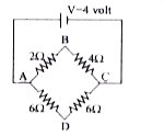 दिए गए परिपथ में बिन्दु B, D के मध्य विभवान्तर है