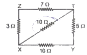 नीचे दिये गये परिपथ चित्रा में बिन्दुओं X तथा Y के मध्य तुल्य प्रतिरोध होगा