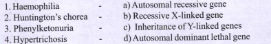 Match the following