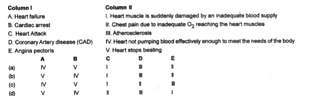 Match the Column I with Column II -