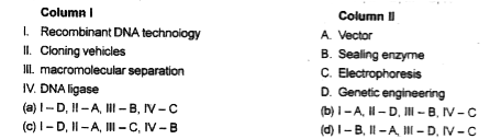 Match the following columns