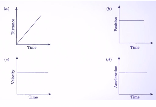 Which one of the following graphs shows the object to be stationary?