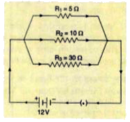 बगल में दिये परिपथ आरेख में, 5 Omega, 10 Omega