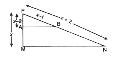 दिए गए चित्र में,  AB || MN | यदि PA =x -2, PM = x, PB = x-1  तथा PN = X+1  हो, तो x का मान ज्ञात कीजिए।