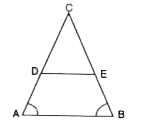 दी गई आकृति में,  / A = / B तथा  AD =BE हैं , तो दिखाइए कि  DE || AB