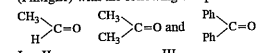 The order of reactivity of phenyl magnesium bromide (PhMgBr)with the following compound is